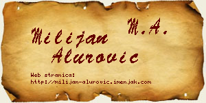 Milijan Alurović vizit kartica